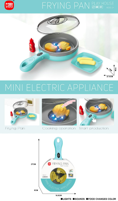 Mini Electric Frying Pan Toy Playset for Kids – Lights & Sounds