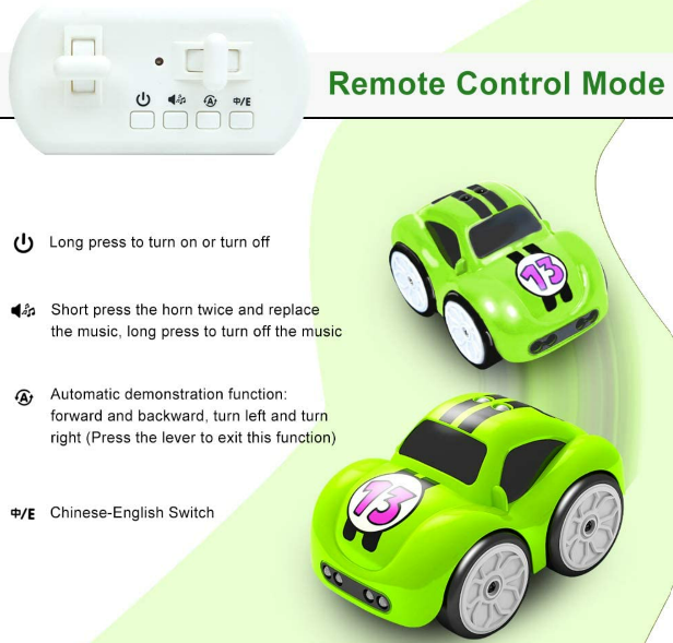 Smart RC Mini Car with 5 Play Modes – Remote Control, Smart Follow & Music