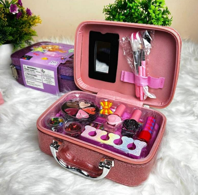 Mermaid 2-in-1 Makeup & Jewelry Set for Girls – Pink Glitter Case