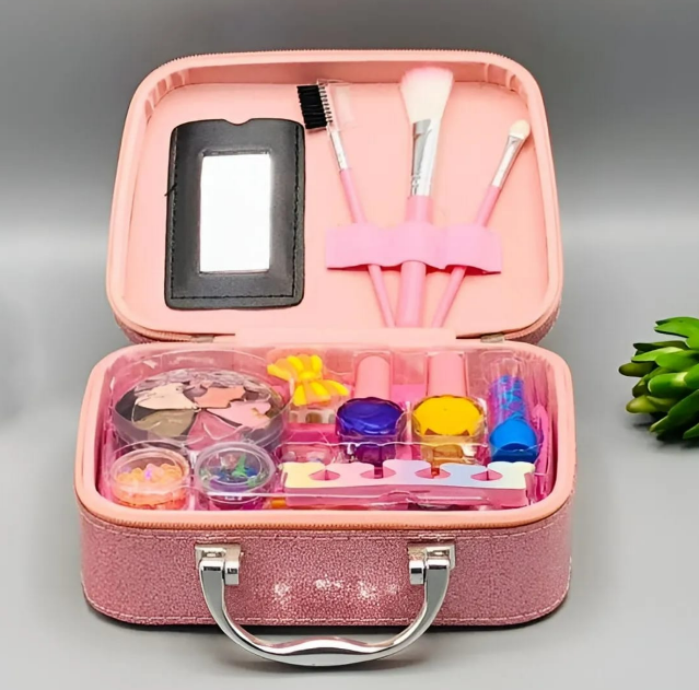 Mermaid 2-in-1 Makeup & Jewelry Set for Girls – Pink Glitter Case