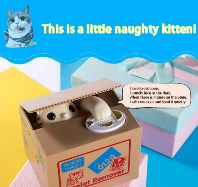 Cute Animal Coin Stealing Money Box – Interactive Piggy Bank for Kids