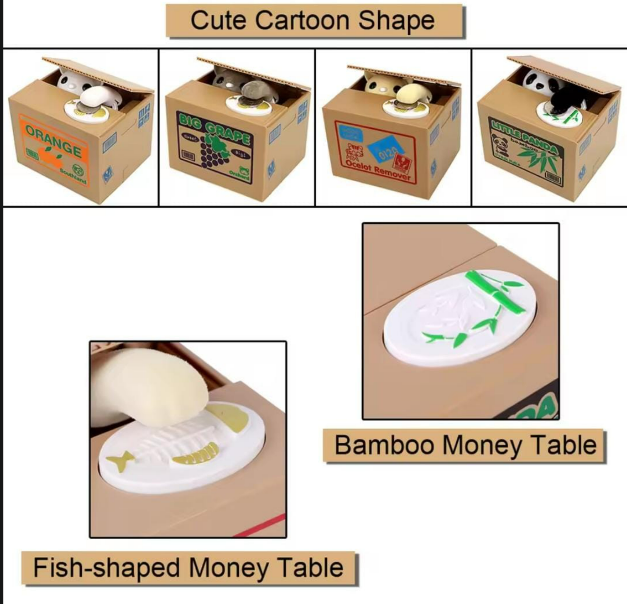 Cute Animal Coin Stealing Money Box – Interactive Piggy Bank for Kids