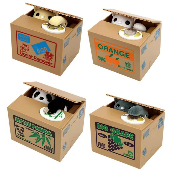 Cute Animal Coin Stealing Money Box – Interactive Piggy Bank for Kids