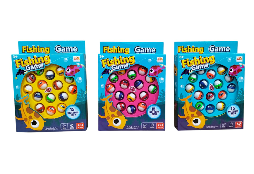 Fishing Game 3 Color Variants - Blue Yellow Pink