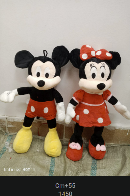 Mickey and Minnie Mouse Giant Plush Toy 55cm – Soft Stuffed Disney Couple