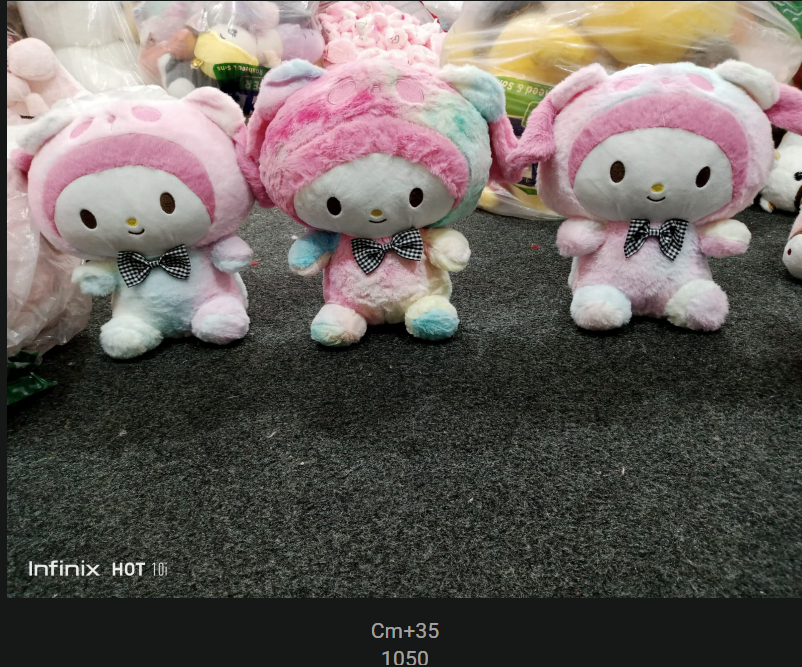My Melody Hoodie Plush Toy 35cm – Three Soft Sanrio Stuffed Characters in Pastel Hoodies with Bow Ties