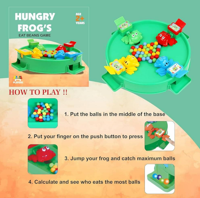 Hungry Frog's Eat Beans Game – Fun Multiplayer Board Game for Kids | Age 2+