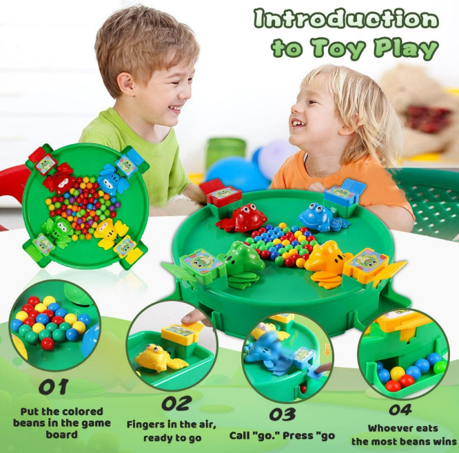 Hungry Frog's Eat Beans Game – Kids Playing the Multiplayer Frog Bean Game