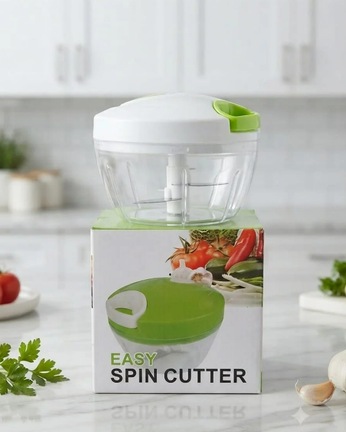 Easy Spin Cutter – Manual Pull String Vegetable Chopper & Mincer