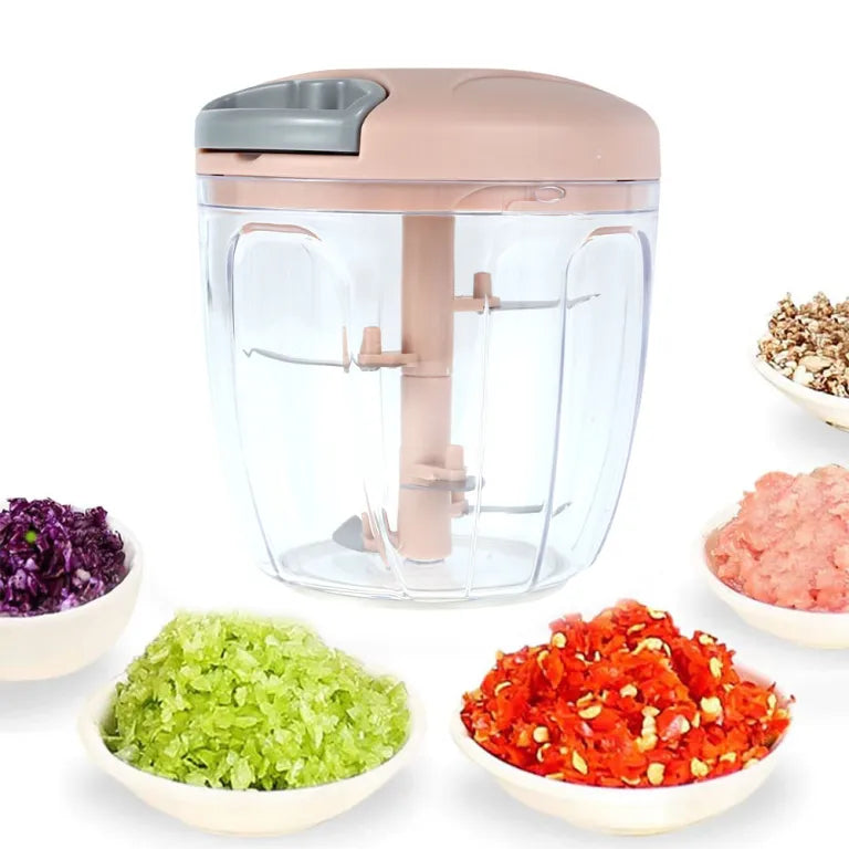 Hand Drawn Household Vegetable Cutter – Manual Pull-String Food Chopper | 2 Sizes