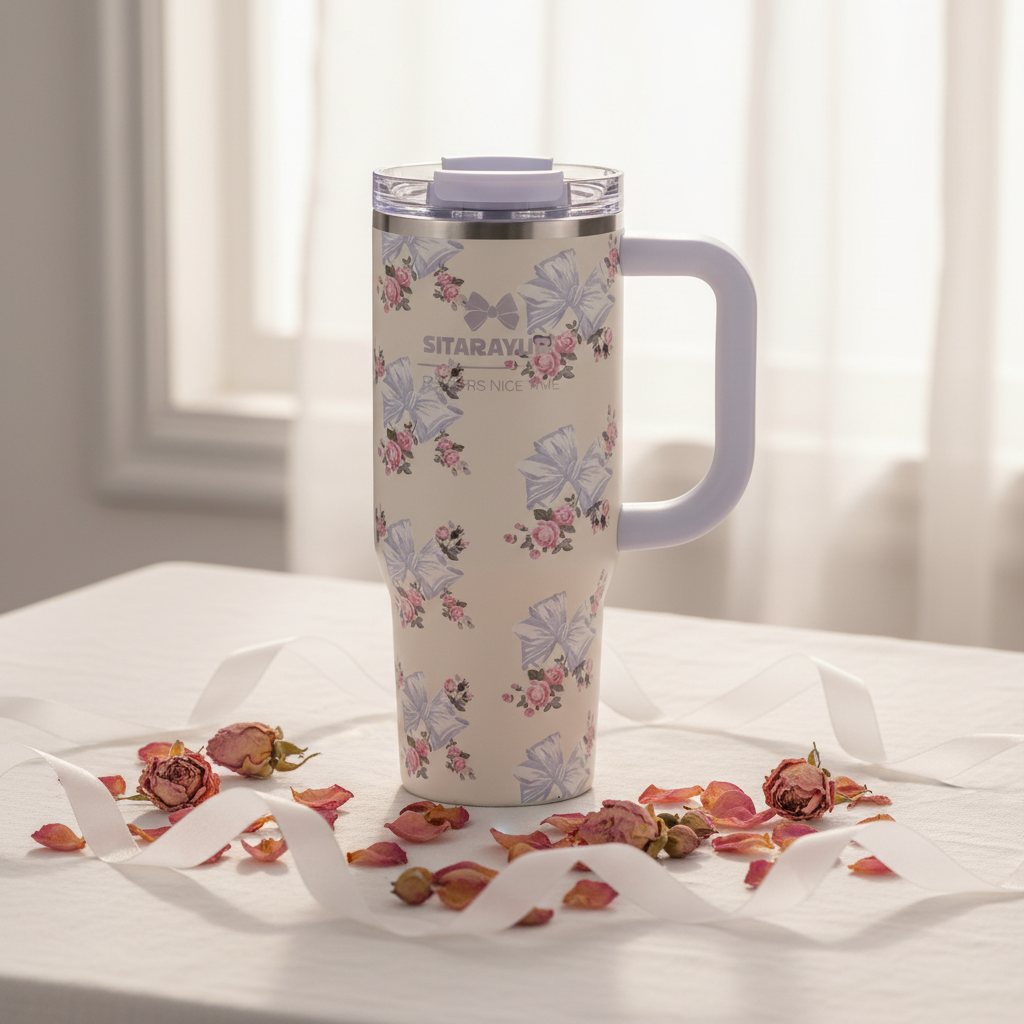 Cream Bow Tumbler 1
