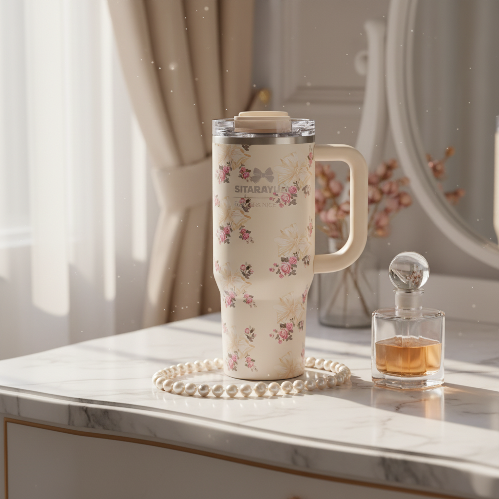 Cream Bow Tumbler 2