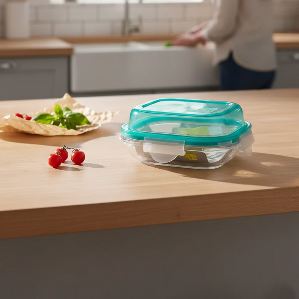 Glass Container Teal