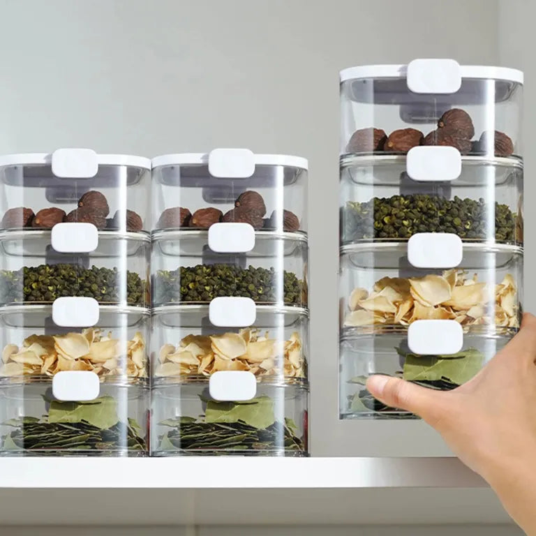 Stackable Airtight Food Storage Containers – Clip-Lock Lid | Square & Cylindrical