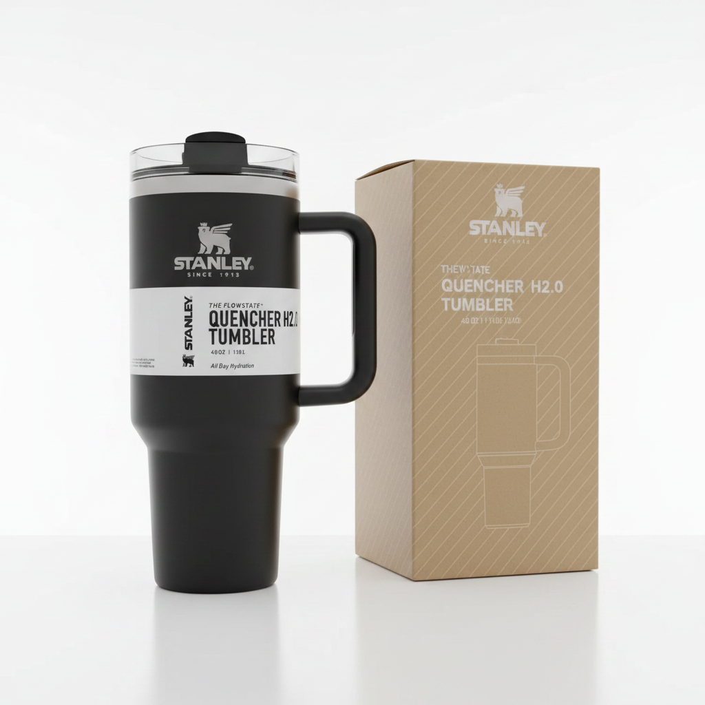 Stanley 40oz Quencher Tumbler Black with Gift Box