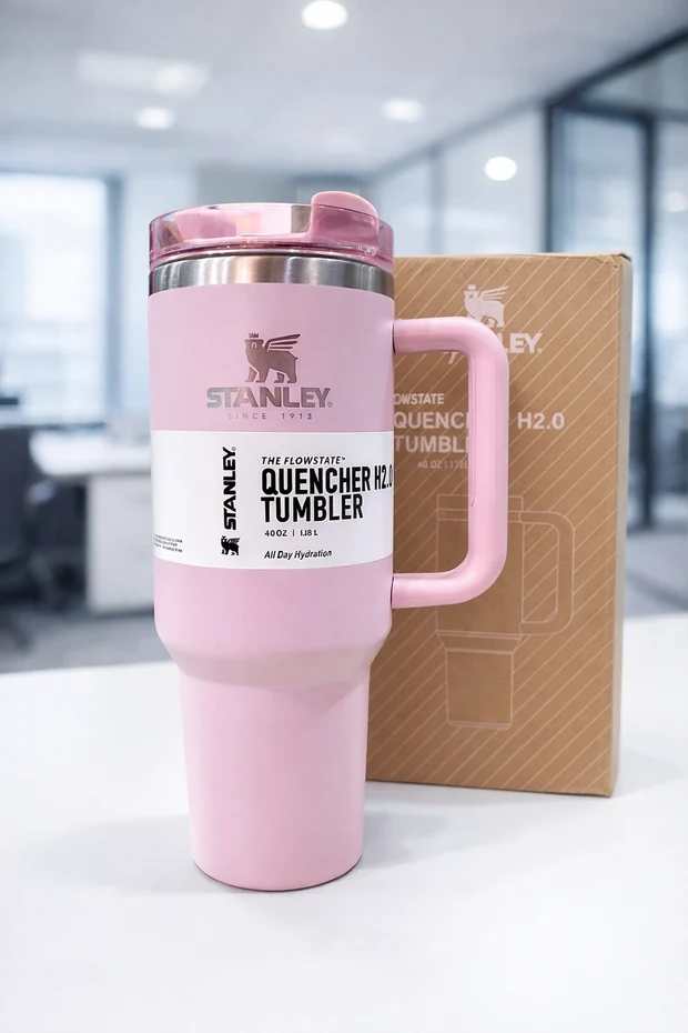 Stanley 40oz Quencher Tumbler Pink with Gift Box
