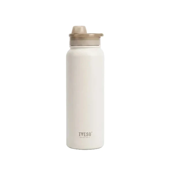 TYESO Insulated Sports Water Bottle Cream White