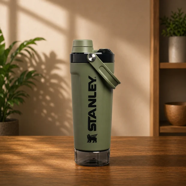 Stanley 20oz Activate Shaker Bottle olive green single