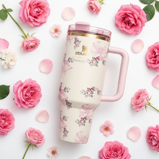 Stanley x LoveShackFancy 40oz Tumbler Rose Pink Floral with Gift Box