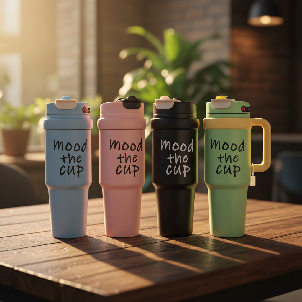 900ML Mood The Cup Tumbler wood background lifestyle