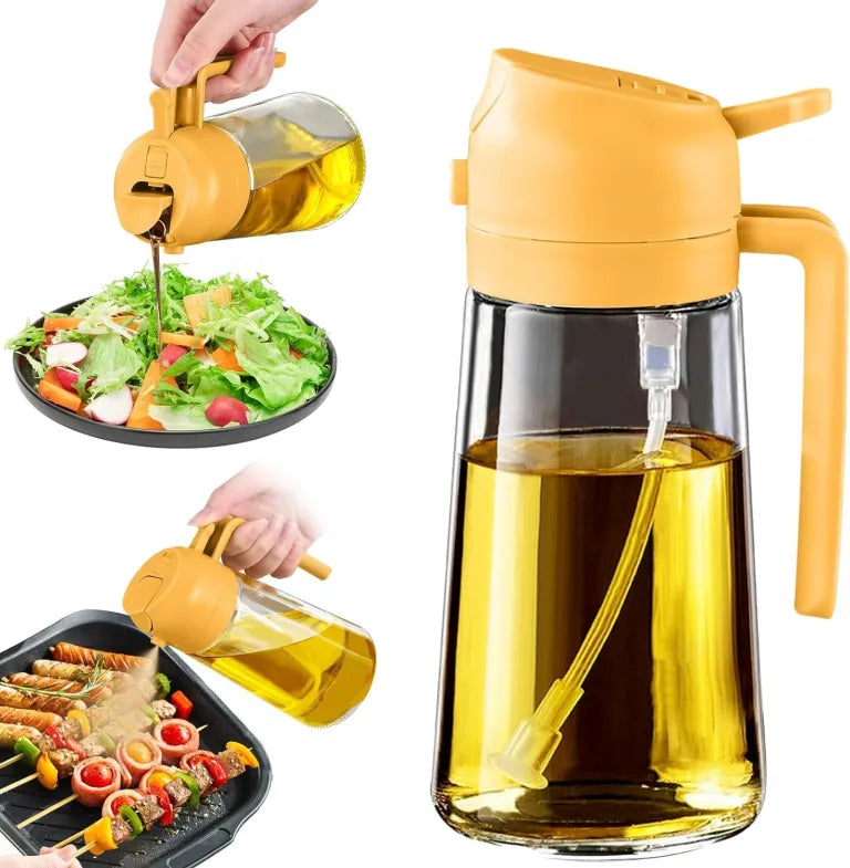2-in-1 Auto-Open Gravity Sensor Oil Dispenser Bottle – Pour & Spray
