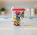 Modern Oil Jug 1000ml with Pour Spout Lid – 4 Floral Designs