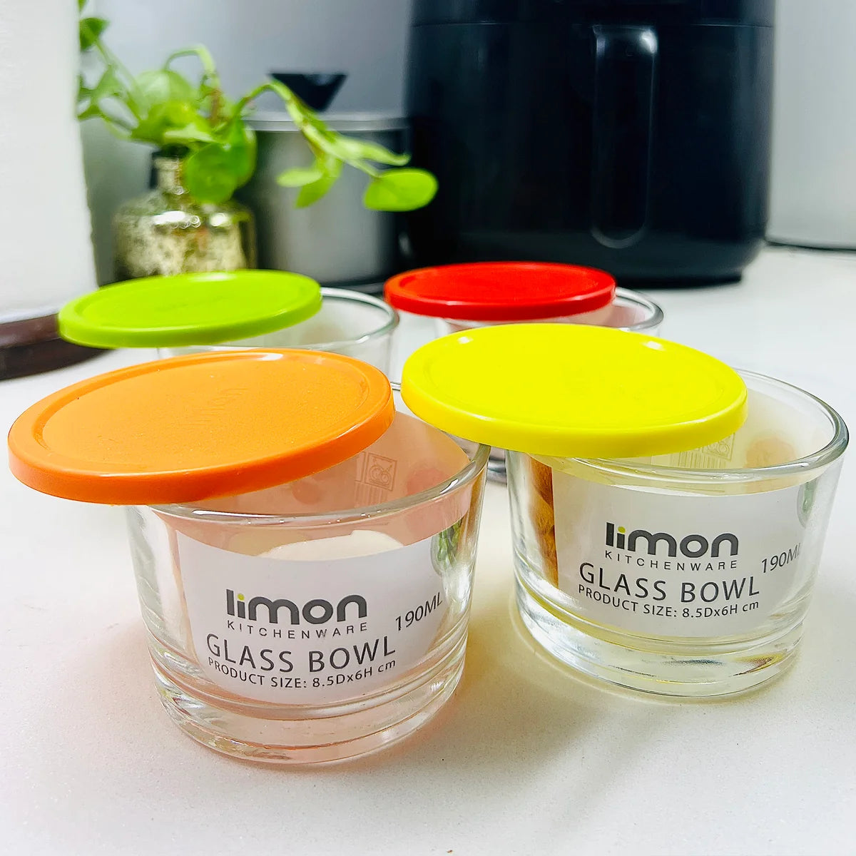 Mini Glass Storage Jars with Colorful Lids – Set of 4