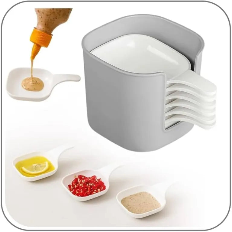 6-Piece Stackable Condiment & Sauce Serving Dish Set with Holder