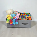 Foldable Fabric Storage Box with Lid & Label Window – Set of 2