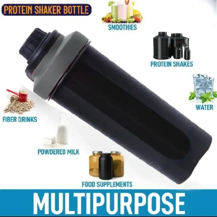 700ml Multipurpose Protein Shaker Bottle – Matte Black | 4 Colors