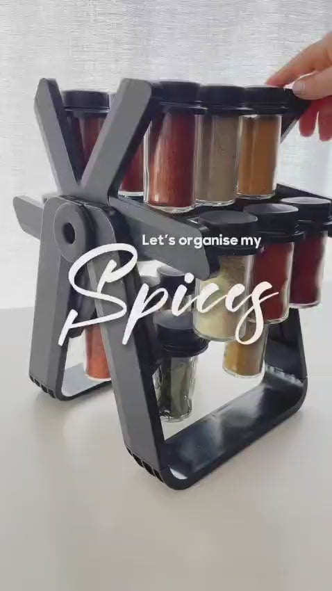 360° Rotating Windmill Spice Rack Organizer with 18 Jars | Kitchen Storage