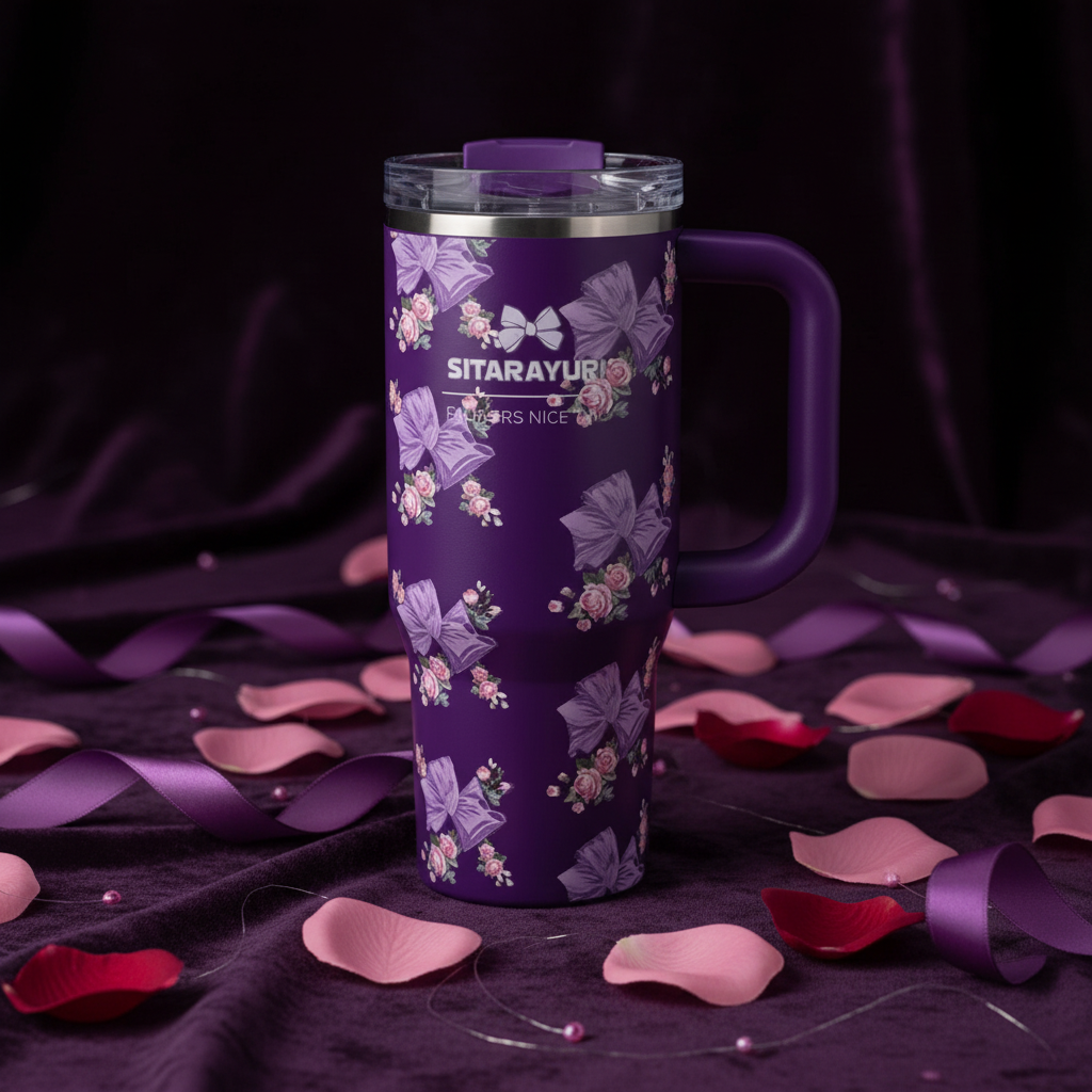 Purple Bow Tumbler Dark