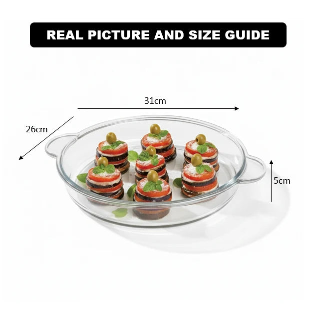 Round Glass Baking Dish with Handles