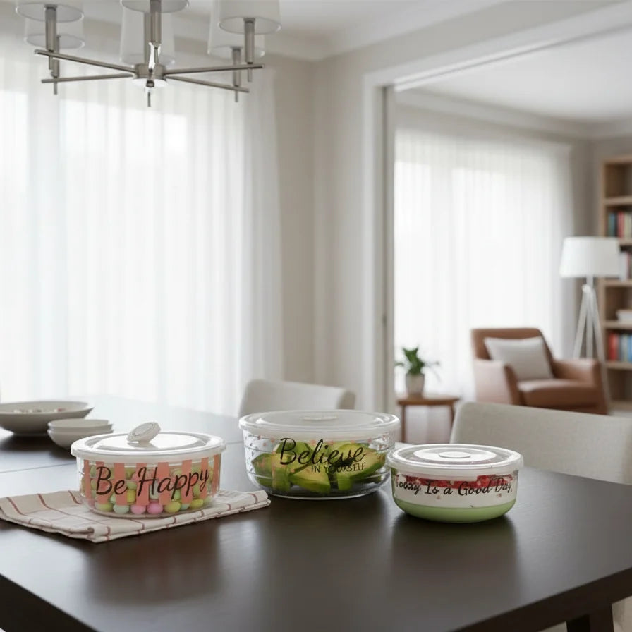 Round Food Storage Container Set – 3 Pieces